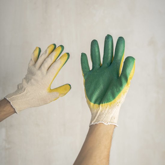 Перчатки х/б с двойным латексным обливом XL