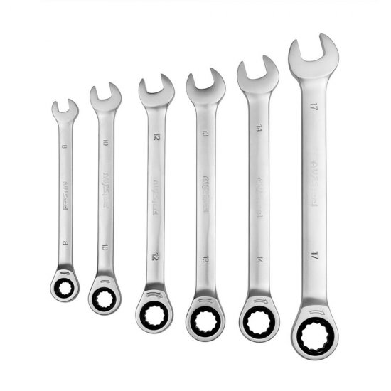 Набор гаечных ключей с трещоткой AV Steel 8-17 мм (AV-035060) (6 шт.)