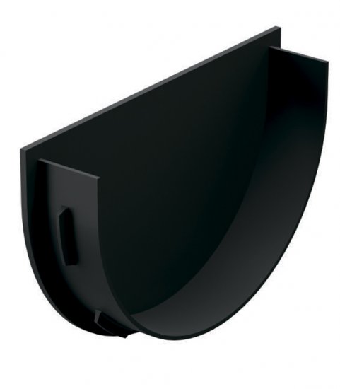 Заглушка желоба Docke Premium пластиковая d120 мм графитовый серый RAL 7024