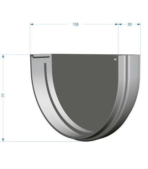 Заглушка желоба Docke Premium пластиковая d120 мм графитовый серый RAL 7024