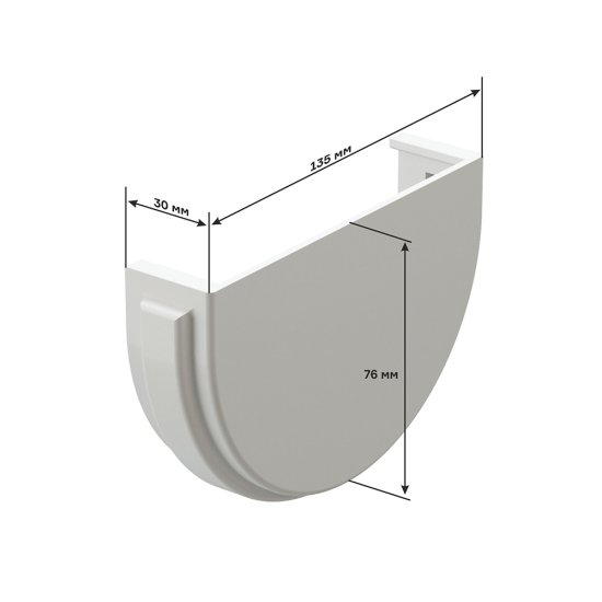 Заглушка желоба Docke Premium пластиковая d120 мм графитовый серый RAL 7024