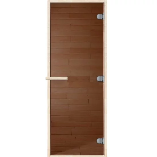 Дверь для бани и сауны стеклянная бронза DoorWood Теплый день 690х1890 мм (DW01124)