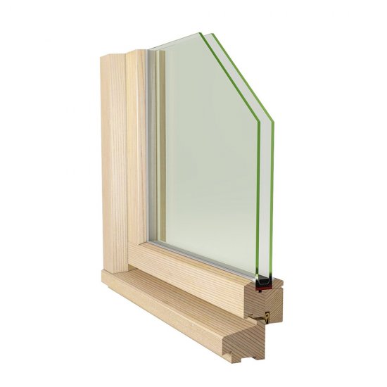 Окно деревянное Timber&style 1000х1000х45 мм 2 створки левая глухая правая поворотная