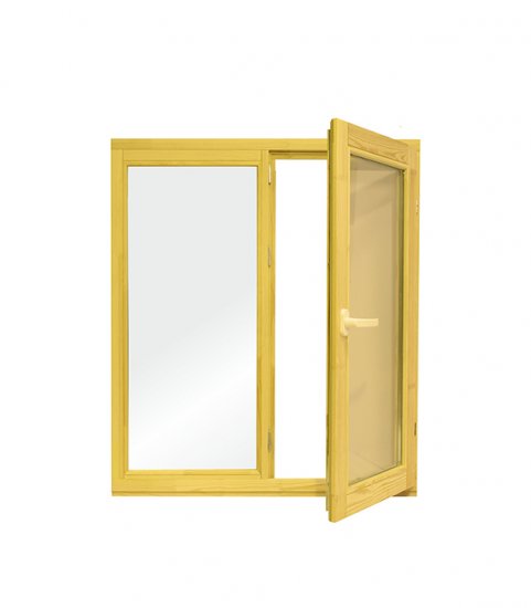 Окно деревянное Timber&style 1160х1000х45 мм 2 створки левая глухая правая поворотная