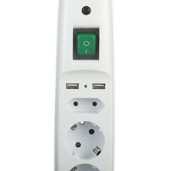 Сетевой фильтр 5 розеток 2 м 10 А 2,2 кВт белый (C0043327)