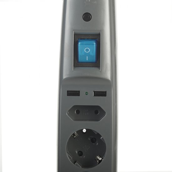 Сетевой фильтр 5 розеток 2 м 10 А 2,2 кВт черный (C0043326)