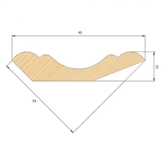 Плинтус 45х12х2400 мм сорт А сращенный осина
