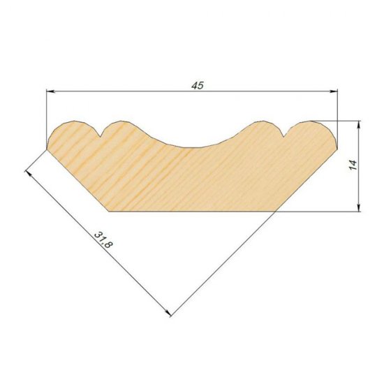 Плинтус 45х14х3000 мм сорт АВ