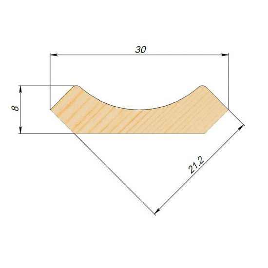 Плинтус гладкий 30х8х2500 мм сорт Экстра сращенный