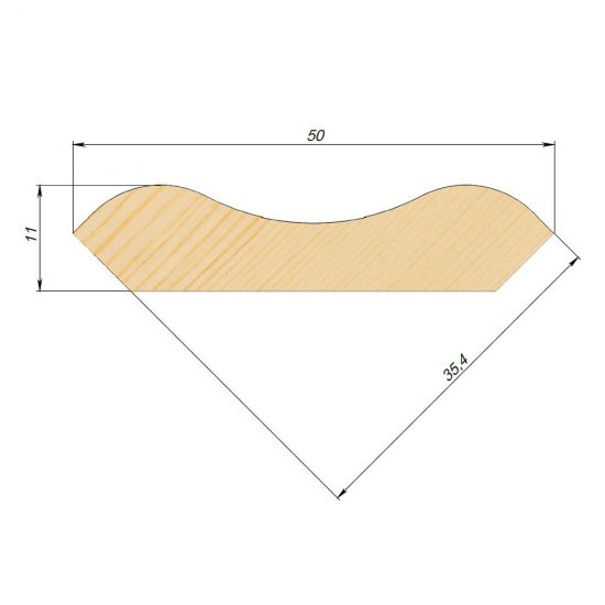 Плинтус гладкий 50х11х2500 мм сорт Экстра сращенный