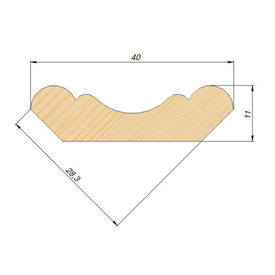 Плинтус фигурный 40х11х2500 мм сорт Экстра сращенный