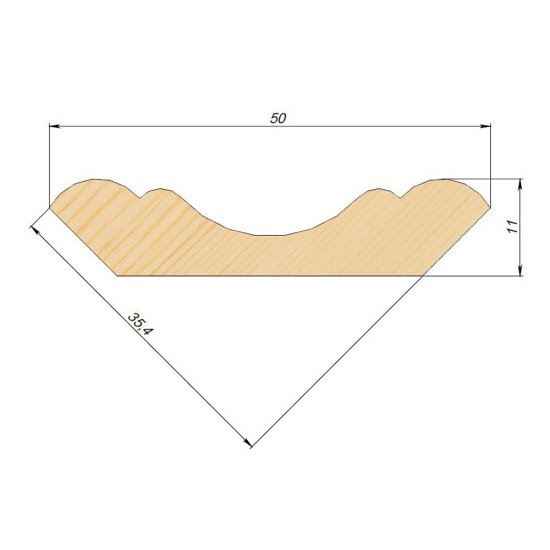 Плинтус фигурный 50х11х2500 мм сорт Экстра сращенный