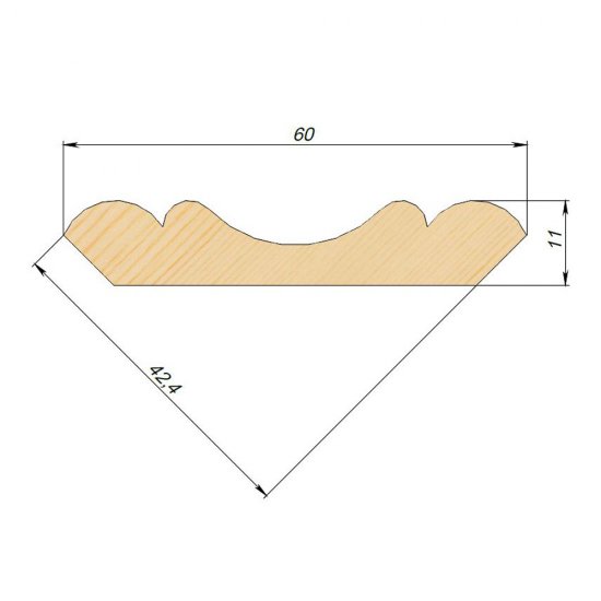 Плинтус фигурный 60х11х2500 мм сорт Экстра сращенный