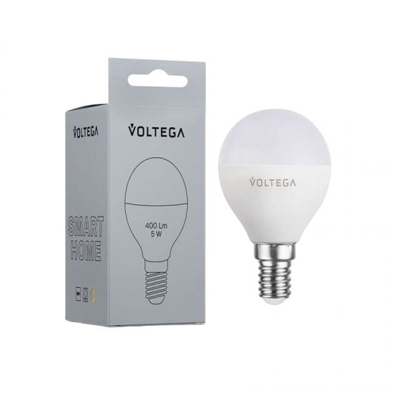 Лампа умная Voltega Wi-Fi bulbs светодиодная E14 5 Вт теплый/холодный 2700-6500 К IP20 шар