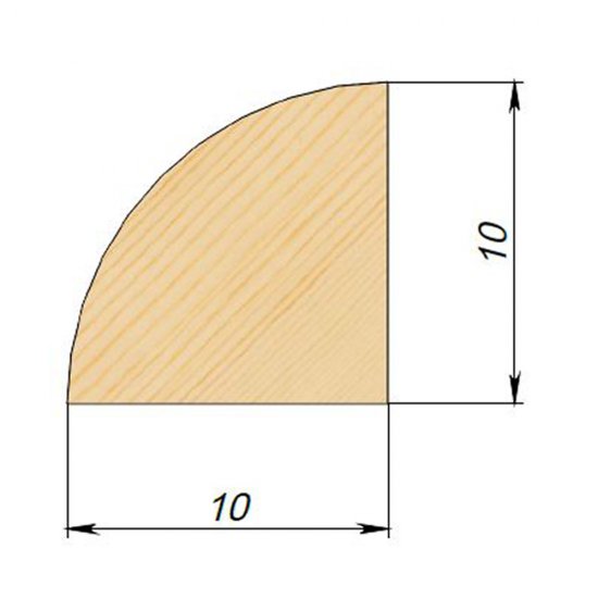 Штапик оконный 10х10х1500 мм сорт АВ сращенный