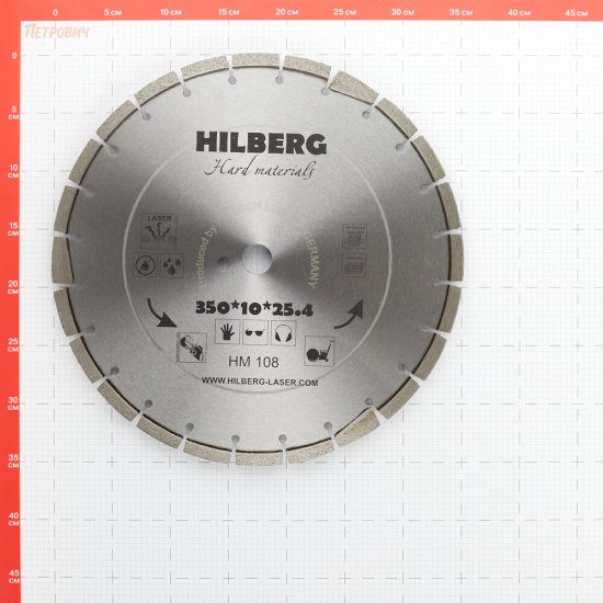 Диск алмазный по бетону Hilberg 350x25,4x3,2 мм сегментный сухой рез (HM108)