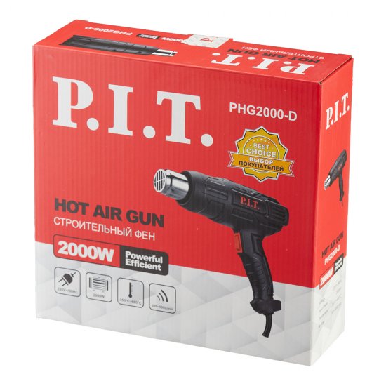 Фен строительный электрический P.I.T. PHG2000-D 2000 Вт