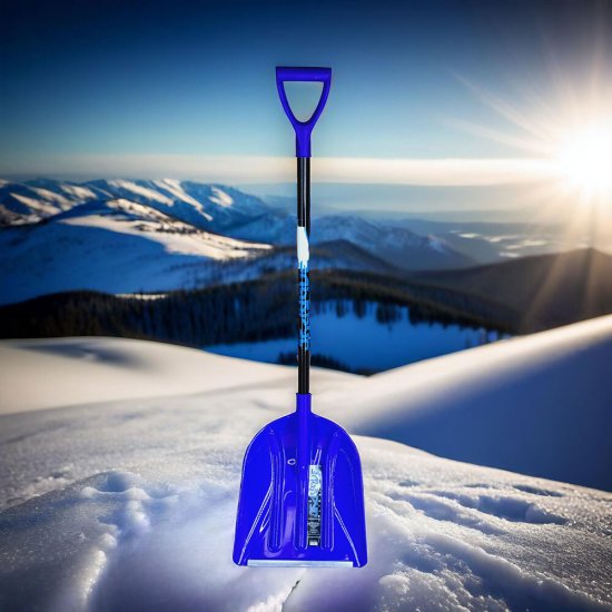 Лопата снеговая Инструм-Агро Эльбрус полипропилен с алюминиевым черенком 1420х400 мм (100176)