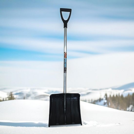 Лопата снеговая Инструм-Агро SnowКристалл полипропилен с алюминиевым черенком 1330х390 мм (100158)