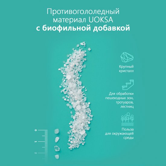 Реагент противогололедный Uoksa Актив -25 °С 20 кг с биофильной добавкой