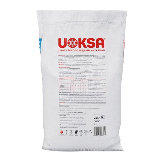 Реагент противогололедный Uoksa Кристалл -15 °С 25 кг