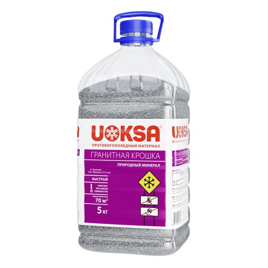 Реагент противогололедный Uoksa -50 °С 5 кг гранитная крошка