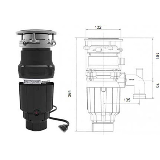 Измельчитель пищевых отходов Bone Crusher BC-610 475 Вт 2600 об./мин (BC610-AS)