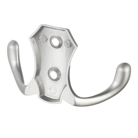 Крючок-вешалка двухрожковый сатин (129918)