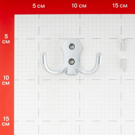 Крючок-вешалка двухрожковый матовый хром (129919)