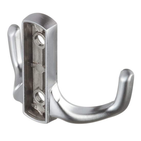 Крючок-вешалка двухрожковый матовый хром (129911)