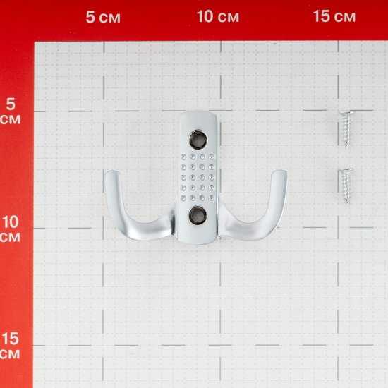 Крючок-вешалка двухрожковый матовый хром (129911)