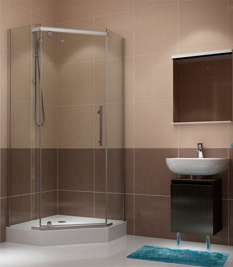 Душевой уголок Erlit Comfort хром 90х90х200 см пятиугольник стекло прозрачное 6 мм (ER10109V-С1)