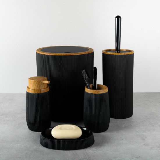 Ведро для мусора Fixsen Black Boom FX-411-6 с крышкой 5 л пластик черное