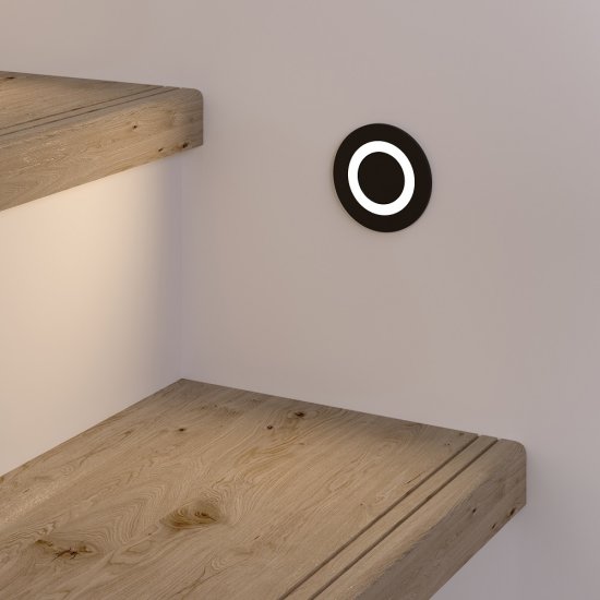 Подсветка для лестниц встраиваемая светодиодная черная 3 Вт 4000К IP65 Elektrostandard Step 4 (a049752)