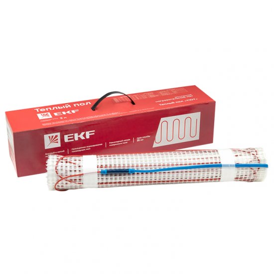 Теплый пол нагревательный мат EKF Уют PROxima 0,5 кв.м 150 (75) Вт