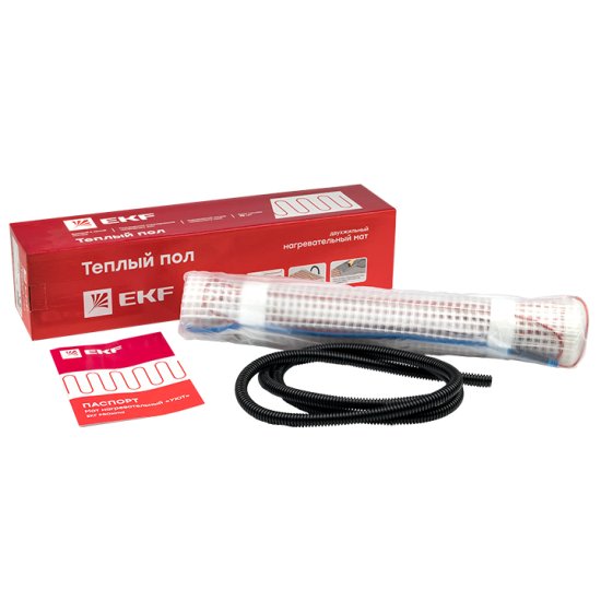 Теплый пол нагревательный мат EKF Уют PROxima 0,5 кв.м 150 (75) Вт