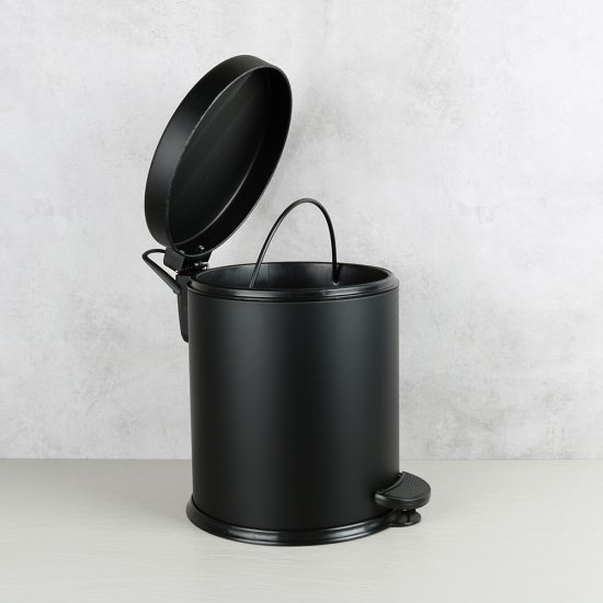 Ведро для мусора Fixsen Hotel FX-34024B с крышкой 5 л металл черное с педалью