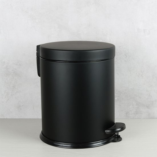 Ведро для мусора Fixsen Hotel FX-34024B с крышкой 5 л металл черное с педалью