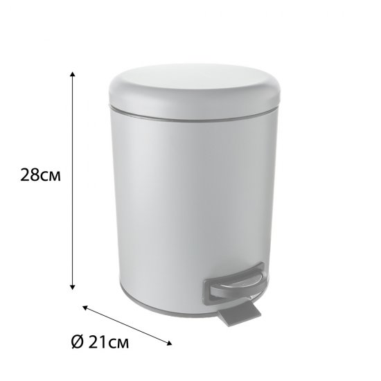 Ведро для мусора Fixsen Hotel FX-34024K с крышкой 5 л металл серое с педалью