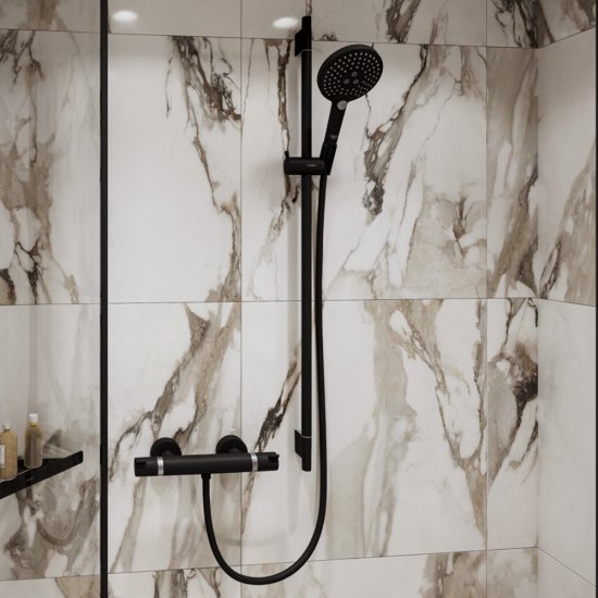 Душевой комплект Hansgrohe Unica со шлангом со стойкой черный матовый (28632670)