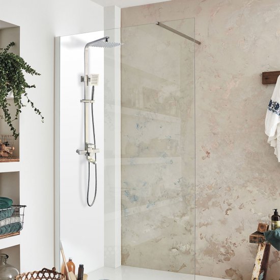 Душевая система ARGOtech Hard с верхним душем с лейкой со смесителем сталь (35-05/C HARD)