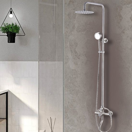 Душевая система ARGOtech Solid с верхним душем с лейкой со смесителем сталь (35-05/C SOLID)