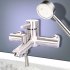 Смеситель для ванны ARGOtech Solid сатин однорычажный с коротким изливом с лейкой (35-05 SOLID)