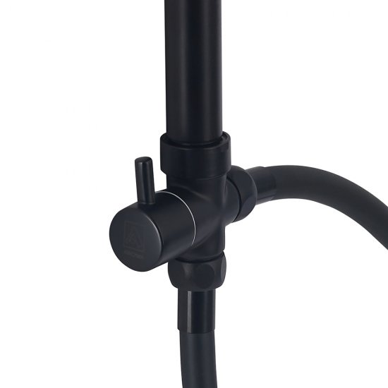 Душевой комплект ARGOtech Amanda с верхним душем с лейкой черный (AGD 25.1208 B)