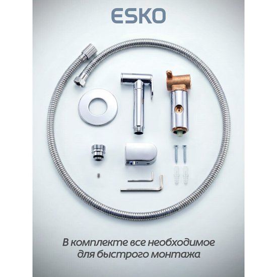 Смеситель с гигиеническим душем встраиваемый Esko SMH со скрытой частью в комплекте хром (SMH03)