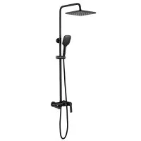 Душевая система Esko Singapore black с верхним душем с лейкой со смесителем черная (ST300BL)