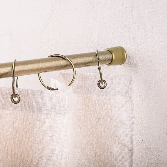 Карниз для ванной 105-190 см телескопический прямой сталь бронза