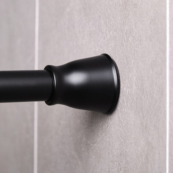 Карниз для ванной 140-260 см телескопический прямой сталь черный