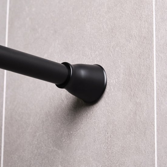 Карниз для ванной 140-260 см телескопический прямой сталь черный