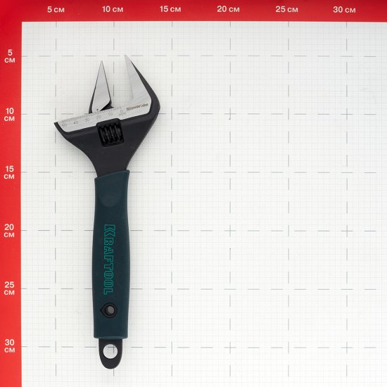 Ключ разводной с тонкими губками Kraftool Professional 250 мм с двухкомпонентной рукояткой